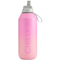 Chilly's Series 2 Flip Sport Bottle 500ml, Κωδ 22777 - Ombre Sundown - Ανοξείδωτος Θερμός με Καλαμάκι & Αντιμικροβιακό Στόμιο για Κρύα Ροφήματα