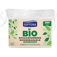 Septona Biodegradable Cotton Buds 200 Τεμάχια - Βιοδιασπώμενες Μπατονέτες 100% Βαμβάκι