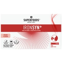 Superfoods Ironsyn+ 20 Sticks - Συμπλήρωμα Διατροφής Λιποσωμιακού Σιδήρου, Βιταμινών & Προβιοτικών για την Αντιμετώπιση της Σιδηροπενίας Κατά της Κούρασης & Κόπωσης με Γεύση Πορτοκάλι