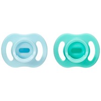 Tommee Tippee Ultra Light Stay Put Orthodontic Silicone Soother 0-6m+, 2 Τεμάχια - Γαλάζιο / Τιρκουάζ - Ορθοδοντικές Πιπίλες Σιλικόνης για Τέλεια Εφαρμογή & Απαλή Αίσθηση