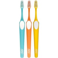 Tepe Supreme Soft Toothbrush 3 Τεμάχια, Γαλάζιο - Πορτοκαλί - Κίτρινο - Μαλακή Οδοντόβουρτσα που Διαθέτει Εργονομική Λαβή & Ίνες 2 Επιπέδων για Βελτιωμένη Προσπέλαση