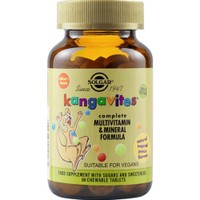 Solgar Kangavites Complete Multivitamin & Mineral Formula for Kids 90chew.tabs - Tropical Punch Flavour - Συμπλήρωμα Διατροφής Πολυβιταμίνων, Μετάλλων & Ιχνοστοιχείων για Παιδιά από 3 Ετών για Σωστή Ανάπτυξη, Ενίσχυση Ανοσοποιητικού & Ενέργεια