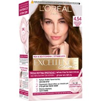 L'oreal Paris Excellence Creme 1 Τεμάχιο - 4.54 Φυσικό Σκούρο Χρυσό Κόκκινο - Μόνιμη Βαφή σε Κρέμα Τριπλής Προστασίας για Κάλυψη των Λευκών