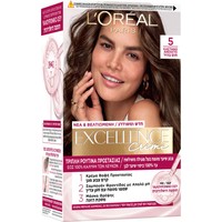 L'oreal Paris Excellence Creme Βαφή Μαλλιών 1 Τεμάχιο - 5 Καστανό Ανοιχτό - Μόνιμη Κρέμα - Βαφή με Τριπλή Προστασία & Κάλυψη των Λευκών