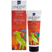 Intermed Unident Kids Strawberry Flavor 1450ppm Fluoride 6+ Years Children's Toothpaste 50ml - Παιδική Οδοντόκρεμα με Ασβέστιο & Φθόριο με Γεύση Φράουλας