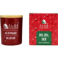 Aloe Colors Ho Ho Ho Scented Soy Candle 150g - Αρωματικό Κερί Σόγιας σε Βάζο με Χριστουγεννιάτικο Άρωμα Μελομακάρονο