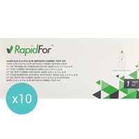 Σετ RapidFor Covid-19 - Flu A/B Antigen Combo Test Kit 10 Τεμάχια - Κασέτα Ταχείας Ανίχνευσης Αντιγόνου Covid-19 & Γρίπης Τύπου Α/Β με Ρινοφαρυγγικό Δείγμα