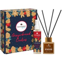Messinian Spa Promo Christmas Box Spread The Scent Melomakarono Reed Diffuser 50ml & Gingerbread Cookies 100ml - Χριστουγεννιάτικο Αρωματικό Χώρου Μελομακάρονο & Ενυδατικό Εορταστικό Σπρέι Μαλλιών & Σώματος με Άρωμα Μπισκότου