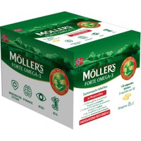 Moller’s Forte Omega-3 Μουρουνέλαιο 150caps (5x30caps) - Συμπλήρωμα Διατροφής Μείγματος Ιχθυέλαιου & Μουρουνέλαιου Πλούσιο σε Ω3 Λιπαρά Οξέα για την Καλή Λειτουργία της Καρδιάς του Εγκεφάλου & της Όρασης