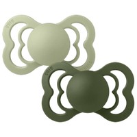 Bibs Supreme Silicone Soother 0m+ 2 Τεμάχια - Sage / Hunter Green - Συμμετρική Πιπίλα Σιλικόνης Κατάλληλη για Βρέφη από την Γέννηση