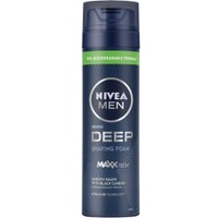 Nivea Men Deep Black Carbon Shaving Foam 200ml - Αφρός Ξυρίσματος Κατά των Ερεθισμών με Μαύρο Άνθρακα