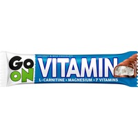 Go On Nutrition 7 Vitamins Coconut & Milk Chocolate Bar 45g - Μπάρα Δημητριακών με L-Καρνιτίνη, Μαγνήσιο & 7 Βιταμίνες για Ενέργεια με Γεύση Καρύδα & Επικάλυψη Σοκολάτας Γάλακτος