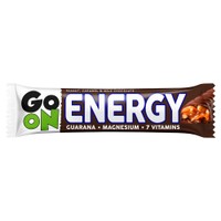 Go On Nutrition Energy Peanut, Caramel & Milk Chocolate Bar 45g - Μπάρα Δημητριακών με Γκουαρανά, Μαγνήσιο & 7 Βιταμίνες για Ενέργεια με Γεύση Φιστίκι, Καραμέλα & Επικάλυψη Σοκολάτας Γάλακτος