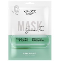 Kimoco Beauty Regulating & Toning Green Tea & Postbiotics Face Sheet Mask 23ml - Ρυθμιστική & Τονωτική Μάσκα Προσώπου με Εκχύλισμα Πράσινου Τσαγιού & Postbiotics