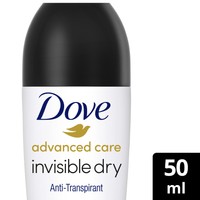 Dove Roll-On Advanced Care Invisible Dry 48h 50ml - Αποσμητικό 48ωρης Αντιιδρωτικής Προστασίας Χωρίς Λευκά Σημάδια στα Ρούχα με Άρωμα Λευκής Φρέζιας & Βιολέτας