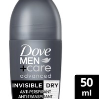Dove Men+ Care Advanced Deo Roll On Invisible Dry 72h 1 Τεμάχιο - Αποσμητικό Κατά των Κηλίδων & των Λεκέδων που Χαρίζει Προστασία από τον Ιδρώτα έως & 72 Ώρες