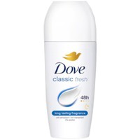 Dove Classic Fresh 48h Long Lasting Fragrance 50ml - Κλασσικό Αποσμητικό Roll On 48ωρης Προστασίας με Αίσθηση Φρεσκάδας