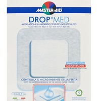 Master Aid Drop Med Woundpad with Antibacterial Substance 12.5x12.5cm 5 Τεμάχια - Αυτοκόλλητες, Αντικολλητικές Γάζες Εμποτισμένες με Απολυμαντικό
