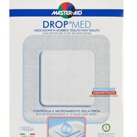 Master Aid Drop Med Woundpad with Antibacterial Substance 14x14cm 5 Τεμάχια - Αυτοκόλλητες, Αντικολλητικές Γάζες Εμποτισμένες με Απολυμαντικό