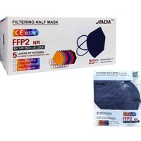 Jiada Non Medical 5ply Mask FFP2 NR Σκούρο Μπλε 20 Τεμάχια - Μάσκες Υψηλής Προστασίας Προδιαγραφών FFP2 NR μίας Χρήσης