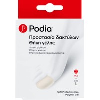 Podia Soft Protection Cap Polymer Gel Large 2 Τεμάχια - Προστατευτικά Καλύμματα Δακτύλων από Πολυμερή Γέλη για Άνεση & Ανακούφιση