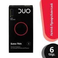 Duo Extra Thin Premium Condoms 6 Τεμάχια - Λεπτό Προφυλακτικό Για Μεγαλύτερη Αίσθηση & Ευχαρίστηση
