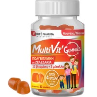 Forte Pharma MultiVit' Gummies 60 Softgels - Συμπλήρωμα Διατροφής με Πολυβιταμίνες & Μέταλλα για Υποστήριξη του Οργανισμού με Γεύση Πορτοκάλι - Λεμόνι
