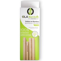 OLABamboo Straws 12 Τεμάχια - Καλαμάκια Από Μπαμπού 12 Τεμάχια & Βουρτσάκι Καθαρισμού