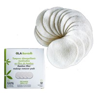 OLABamboo Makeup Remover Pads 16 Τεμάχια - Σφουγγαράκια Αφαίρεσης Μακιγιάζ Από Bamboo