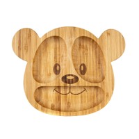 OLABamboo Teddy Bear Bamboo Plate with Suction Base 1 Τεμάχιο - Παιδικό Πιάτο Φαγητού Από Μπαμπού σε Σχήμα Αρκουδάκι με Βεντούζα στο Κάτω Μέρος