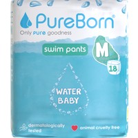 PureBorn Water Baby Swim Pants Medium (6-11kg) 18 Τεμάχια - Watermelon - Βρεφική Πάνα - Μαγιό Εξαιρετικά Απαλό για τις Πρώτες Βουτιές με Σχέδιο Καρπούζι