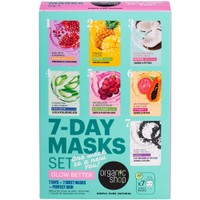 Organic Shop Promo Morning Shot Formula & Express Refresh & Peptide Perfection & Hyaluron Solution & Collagen Boost & Vitamin C & Sunday Essense Sheet Masks 7 Τεμάχια - Υφασμάτινη Μάσκα Προσώπου για Λάμψη & Ομοιόμορφο Τόνο & Σύσφιξη & Λάμψη & Ενυδάτωση & Σύσφιξη & Ενυδάτωση & Σύσφιξη & Ανόρθωση & Αντιγήρανση & Αντιοξείδωση & Καθαρισμό & Σύσφιξη των Πόρων