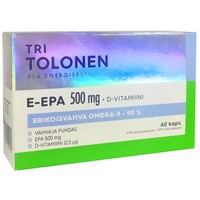 Tri Tolonen E-Epa 500mg + Vitamin D 60caps - Συμπλήρωμα Διατροφής με Ιχθυέλαιο Υψηλής Καθαρότητας για την Υγεία της Καρδιάς, του Εγκεφάλου και της Όρασης