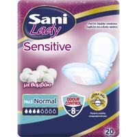 Sani Sensitive Lady with Cotton No3 Normal 20 Τεμάχια - Γυναικείες Σερβιέτες με Βαμβάκι για Ελαφριά Μορφή Ακράτειας