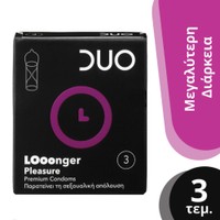 Duo Longer Pleasure Condoms 3 Τεμάχια - Προφυλακτικά με Επιβραδυντικό για Απόλαυση Μεγαλύτερης Διάρκειας
