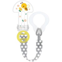 Mam Clip it & Cover Soother Clip 0m+ Γκρι 1 Τεμάχιο, Κωδ 335 - Κορδέλα Στήριξης Πιπίλας με Προστατευτικό Καπάκι Θηλής