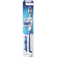 Jordan Expert White Toothbrush Medium Μπλε 1 Τεμάχιο - Μέτρια Οδοντόβουρτσα για Λεύκανση με Ίνες Εμπλουτισμένες με Άνθρακα