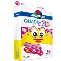 Master Aid Quadra 3D Girls 78x20mm & 78x26mm 20 Τεμάχια - Αυτοκόλλητα Επιθέματα για Παιδιά σε 2 Μεγέθη