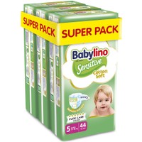 Σετ Babylino Sensitive Cotton Soft Junior Νο5 (11-16kg) 132 Τεμάχια (3x44 Τεμάχια) - 