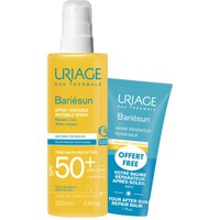 Uriage Promo Baresium Invisible Spray Spf50+, 200ml & Δώρο After Sun Repair Balm 50ml - Αντηλιακό Προσώπου - Σώματος Κατάλληλο για το Ευαίσθητο Δέρμα & Ενυδατικό Βάλσαμο Επανόρθωσης Σώματος για Μετά τον Ήλιο