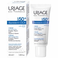 Uriage Bariederm-Cica With Cu-Zn Cream Spf50+, 40ml - Προστατευτική Αναπλαστική Κρέμα Πολύ Υψηλής Προστασίας Ιδανική για το Εύθραυστο Δέρμα