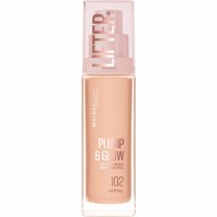 Maybelline Lifter Plump & Glow Spf15 Foundation 30ml - 102 - Ενυδατικό Foundation Μεσαίας Προστασίας, 2% Νιασιναμίδη & Υαλουρονικό Οξύ για Γεμάτη & Φωτεινή Όψη Όλη Μέρα