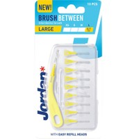 Jordan Brush Between Interdental Large 0.7mm 10 Τεμάχια - Κίτρινο - Μεσοδόντια Βουρτσάκια με Εργονομική Κυρτή Λαβή