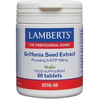 Lamberts Griffonia Seed Exctract Providing 5-HTP 100mg 60tabs - Συμπλήρωμα Διατροφής για τη Βελτίωση της Ψυχικής Υγείας Κατά του Άγχους & της Κόπωσης