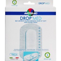 Master Aid Drop Med Woundpad with Antibacterial Substance 10x6cm 5 Τεμάχια - Αυτοκόλλητες, Αντικολλητικές Γάζες Εμποτισμένες με Απολυμαντικό