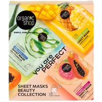 Organic Shop Promo Hyaluron Therapy Hydrating & Restoring Sheet Mask 1 Τεμάχιο & Vitamin C Therapy Antioxidant & Anti Age Sheet Mask 1 Τεμάχιο & Collagen Therapy Lifting & Glow Sheet Mask 1 Τεμάχιο - Υφασμάτινη Μάσκα Προσώπου με Υαλουρονικό Οξύ & Αλόη για Ενυδάτωση & Αποκατάσταση & Υφασμάτινη Μάσκα Προσώπου με Βιταμίνη C, Γκουάβα & Παπάγια για Αντιγήρανση με Αντιοξειδωτική Δράση & Υφασμάτινη Μάσκα Προσώπου με Κολλαγόνο για Σύσφιξη & Λάμψη