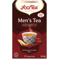 Yogi Tea Men's Tea 17 Teabags (17 Φακελάκια x 1,8g) - Ρόφημα Βοτάνων με Καβουρδισμένη Πικάντικη Γεύση Συνδυασμένη με το Γήινο Τζίντζερ για Ενέργεια & Παραγωγική Ζωή