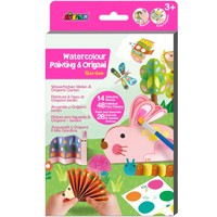 Avenir Watercolour Painting & Origami Garden 1 Τεμάχιο - Διασκεδαστικό Παιδικό Βιβλίο Ζωγραφικής & Πινέλο για Τολμηρά Κιτ Χειροτεχνίας