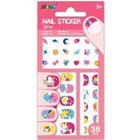 Avenir Nail Sticker Κωδ 60511, 38 Τεμάχια - Unicorn Glitter - Παιδικά Αυτοκόλλητα Νυχιών