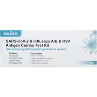 Sejoy Sars-CoV-2 & Influenza A/B & RSV Antigen Combo Test Kit 1 Τεμάχιο - Αυτοδιαγνωστικό Τεστ Ανίχνευσης Αντιγόνων Covid-19, Γρίπης Τύπου Α/Β & Αναπνευστικού Συγκυτιακού Ιού RSV